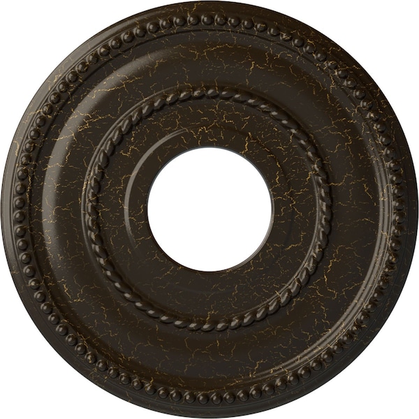 Ekena Millwork Valeriano Medallion (Canopies up to 6 1/4"), 12 1/8"OD x 3 5/8"ID x 3/4"P, Stone Hearth Crackle CM12VASHC - main